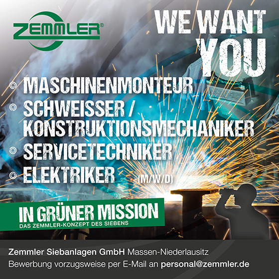Social Media Anzeige Personalsuche - Zemmler Siebanlagen GmbH