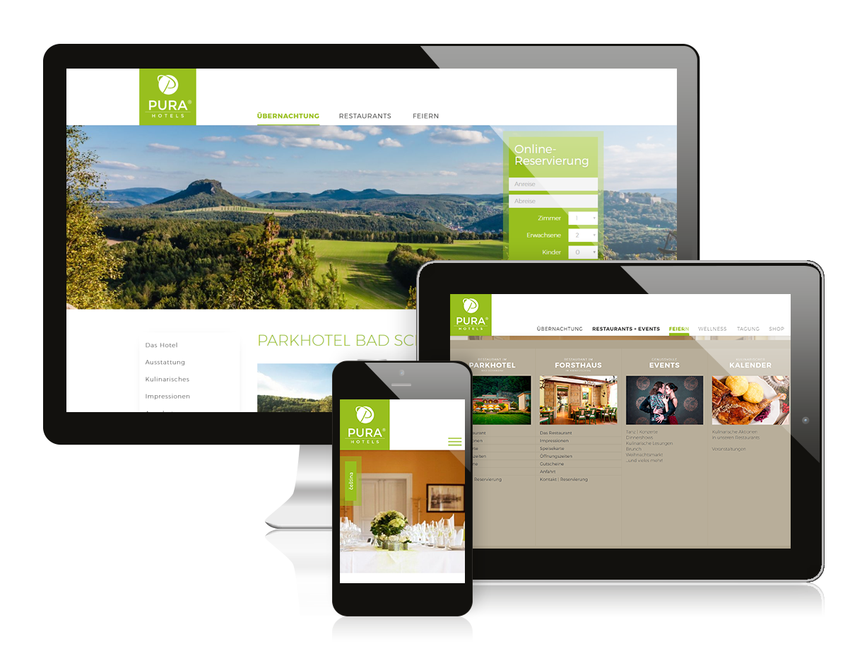 Referenz Webseite - Pura Hotels GmbH