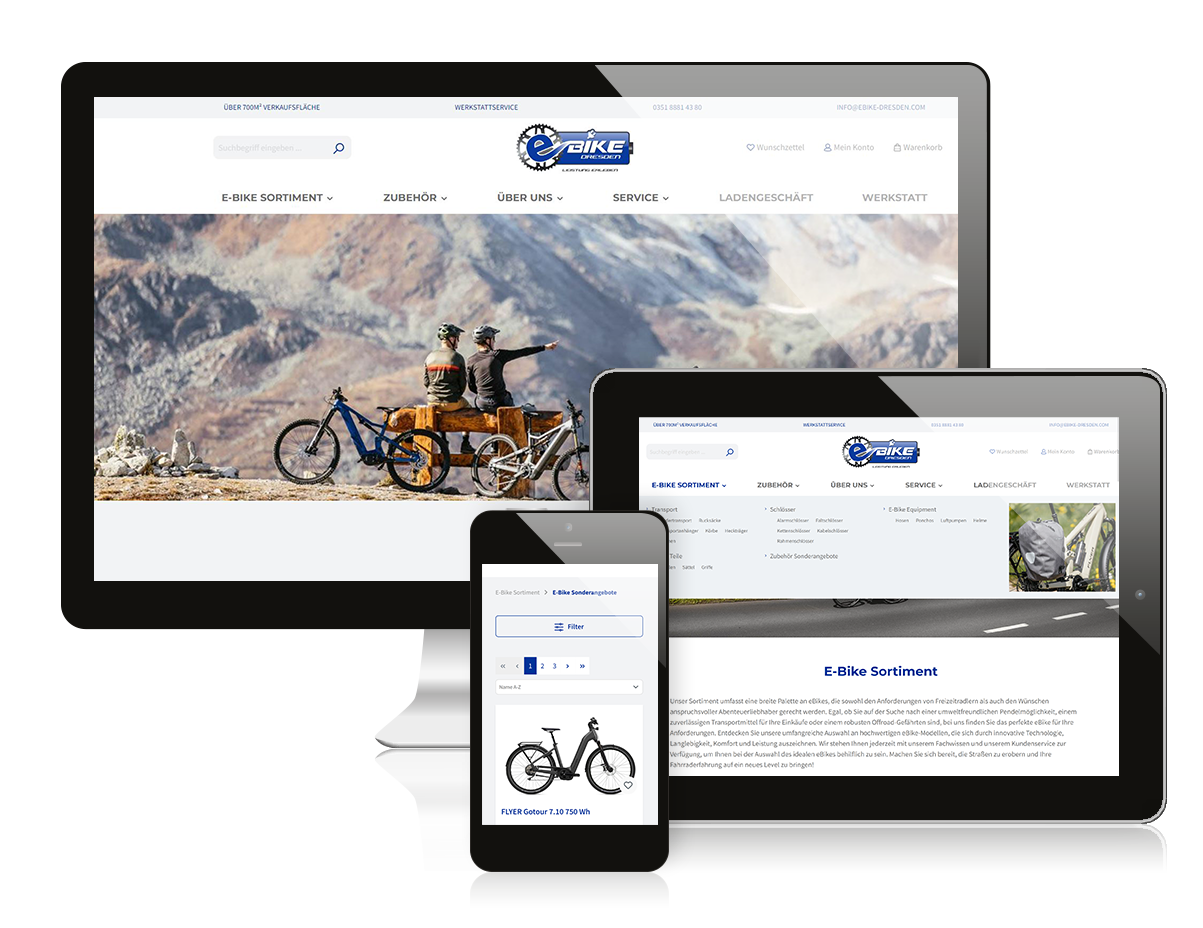 Referenz Webshop - eBike Dresden GmbH Ruscher